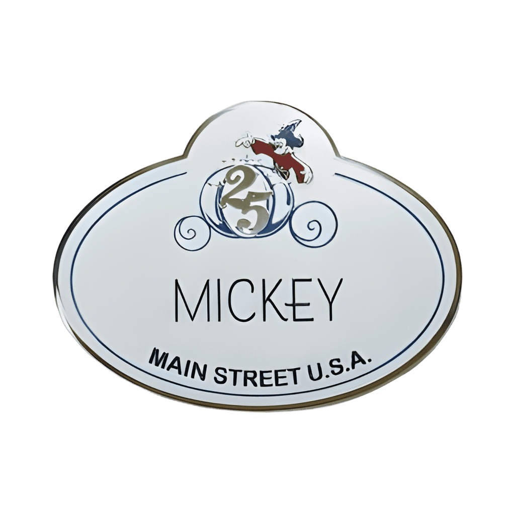 25th Anniversary - Mickey Nametag Disney pin