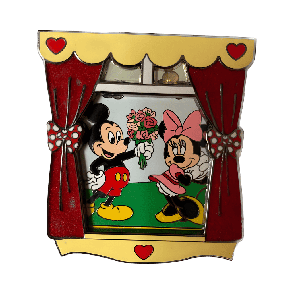 Mickey Giving Minnie Flowers in Window Disney pin