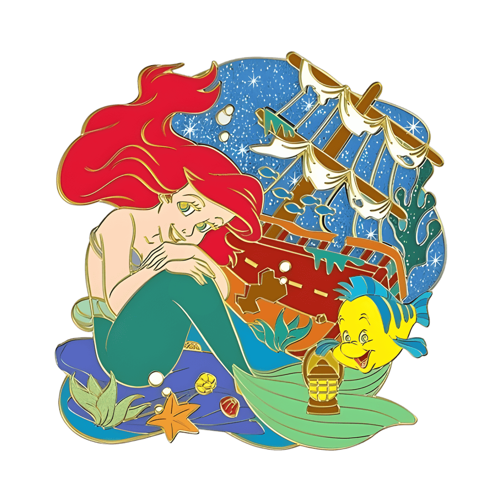Ariel and Flounder Disney pin