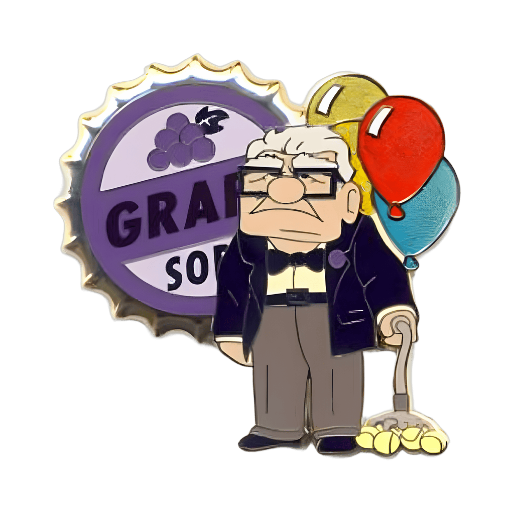 Carl Fredricksen with Grape Soda Badge Disney pin
