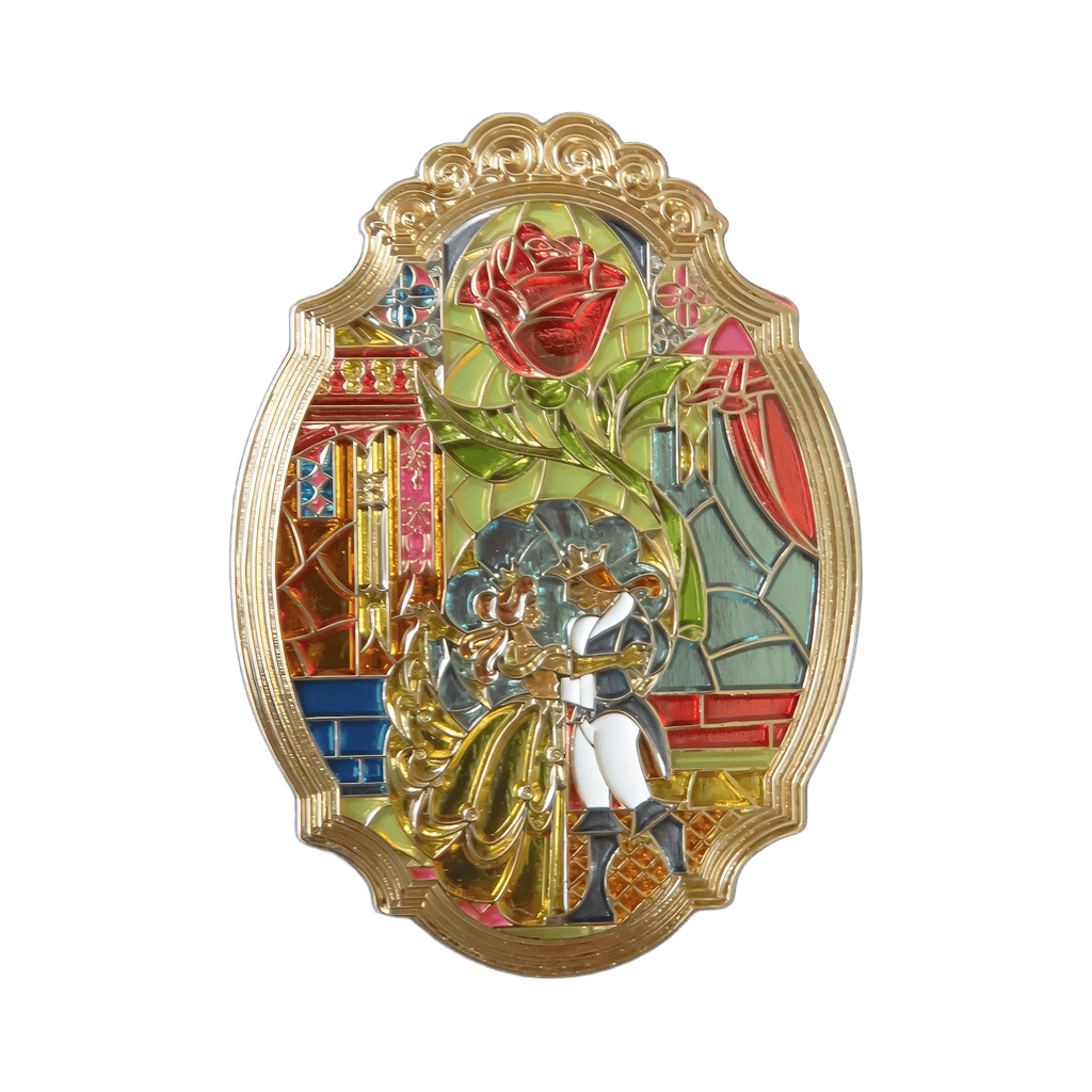 Beauty and the Beast Stained Glass Window Disney pin