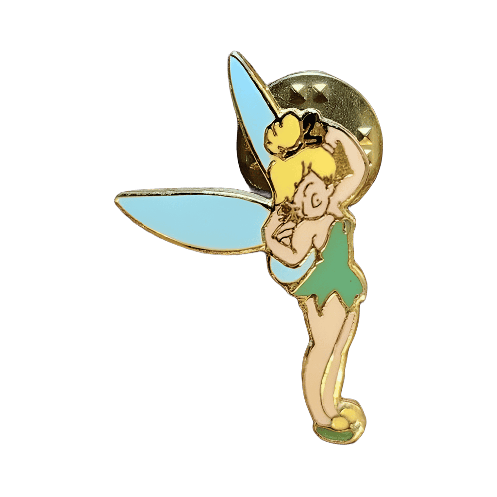 Tinker Bell with Black Hair Bow Looking Down Disney pin