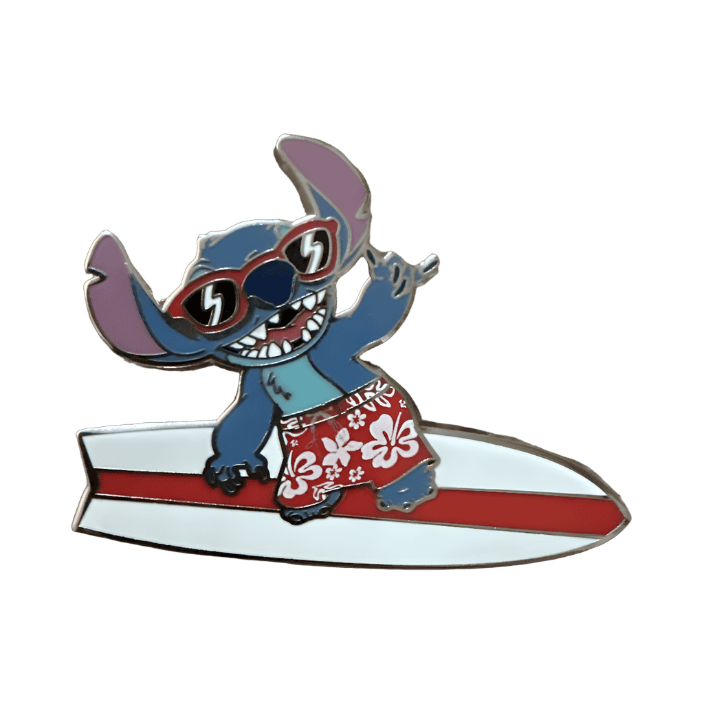 Surfing Stitch Signing “Hang Loose” Disney pin