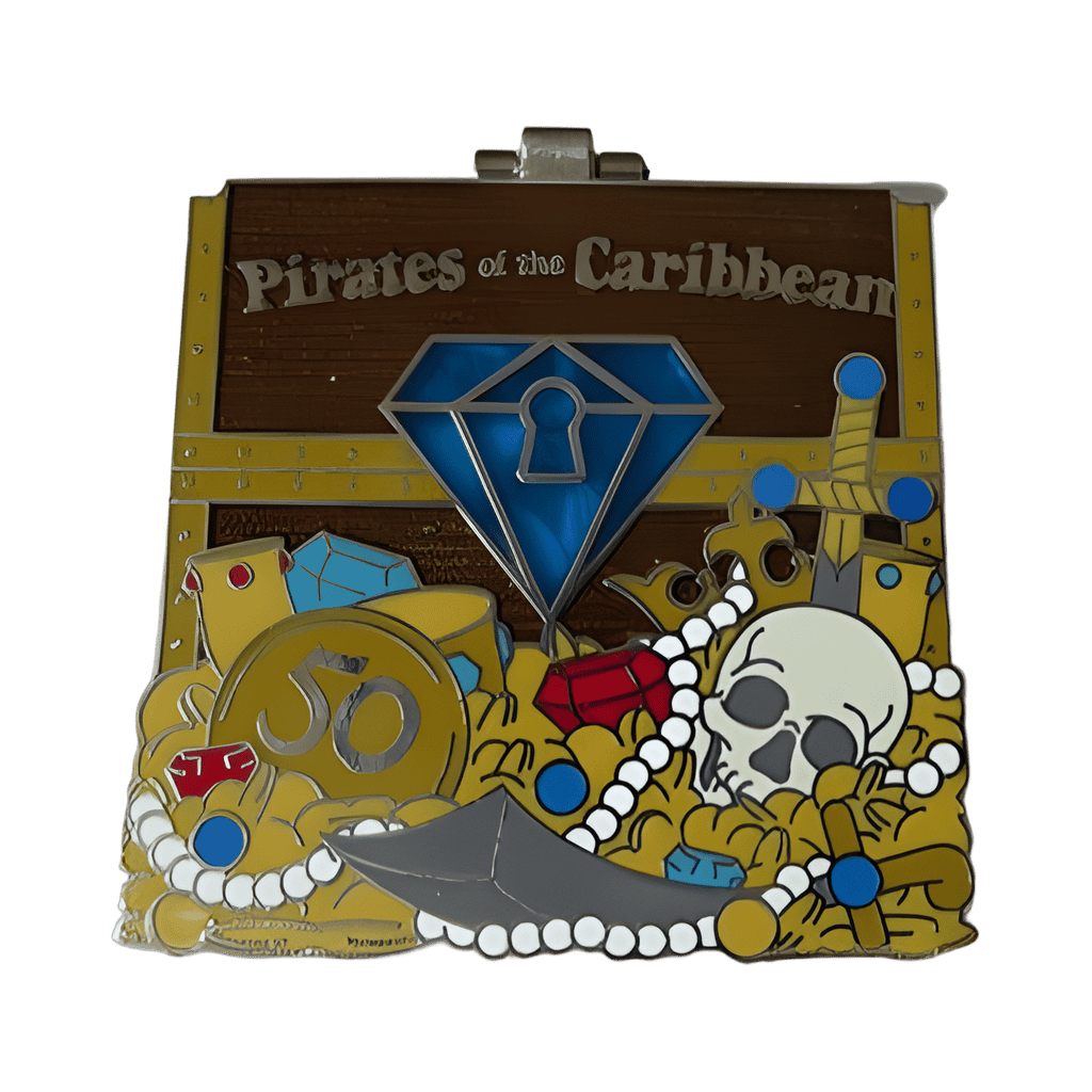 Hinged Treasure Chest Blue Gem Disney pin