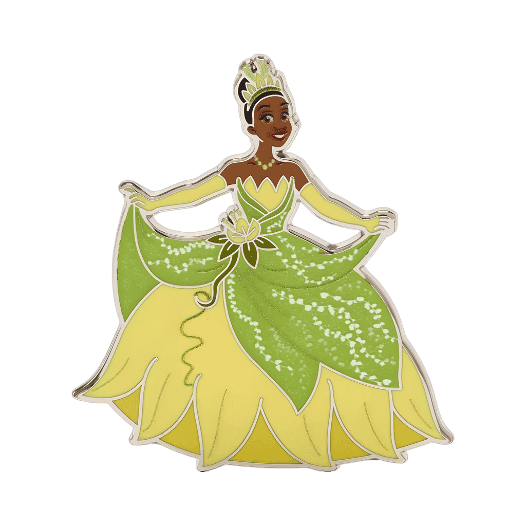 Tiana Holding Green Dress Disney pin