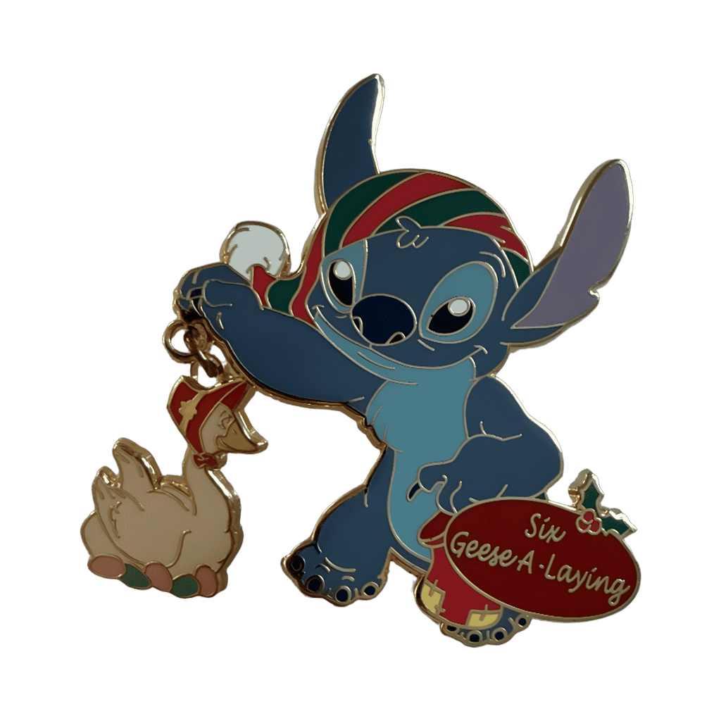 6 geese a laying Stitch Disney pin