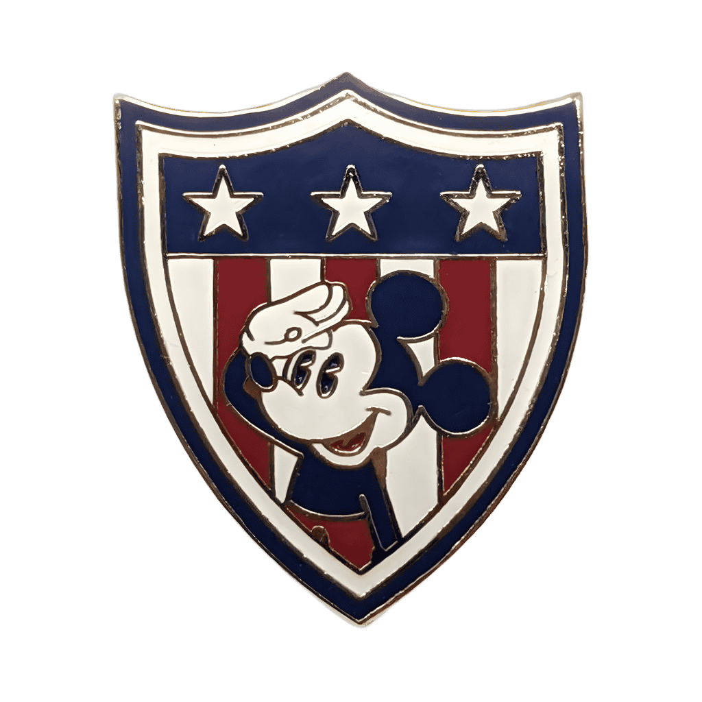 Mickey Saluting in a Stars & Stripes Shield Disney pin