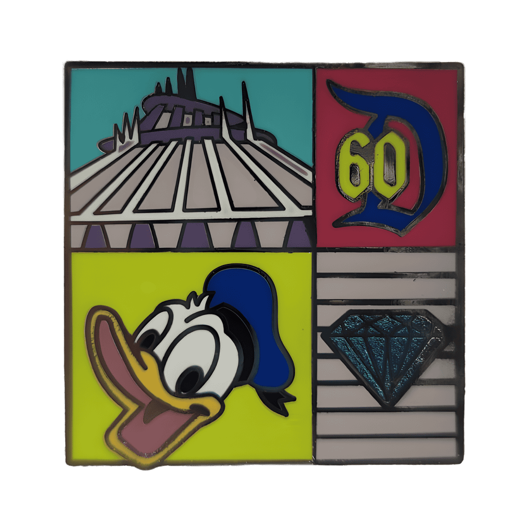 Disneyland 60th Anniversary Color Block Starter Set - Donald and Space Mountain Disney pin