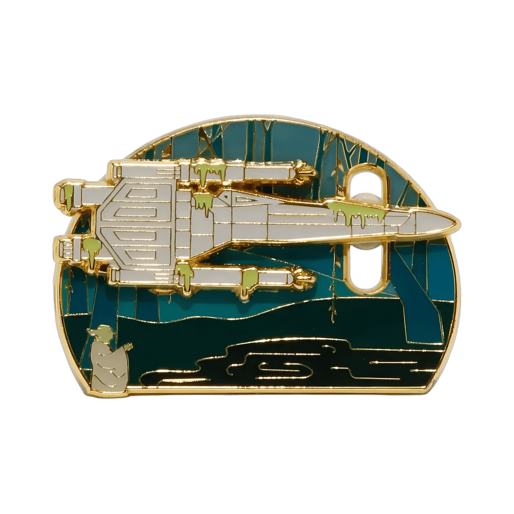 Yoda raising X-Wing Sliding Pin Disney pin