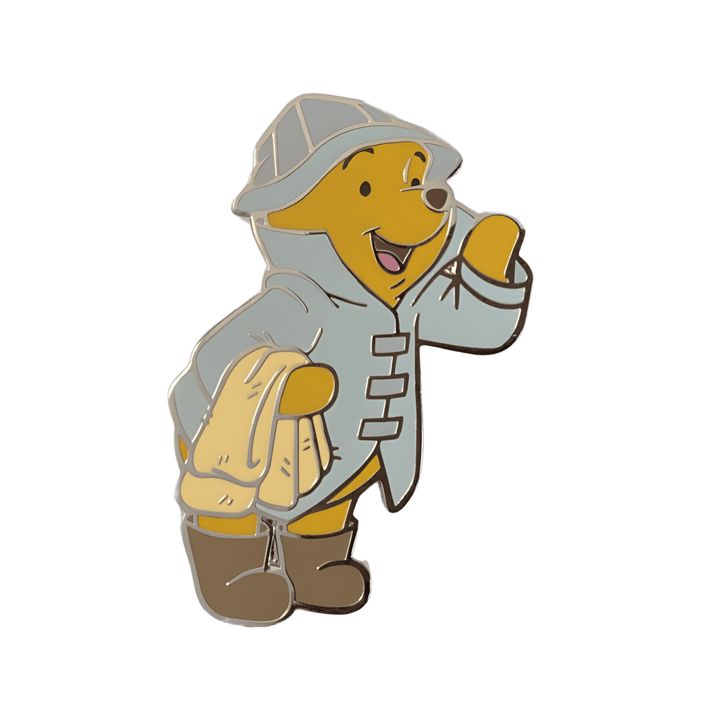 Pooh in blue rain coat Disney pin