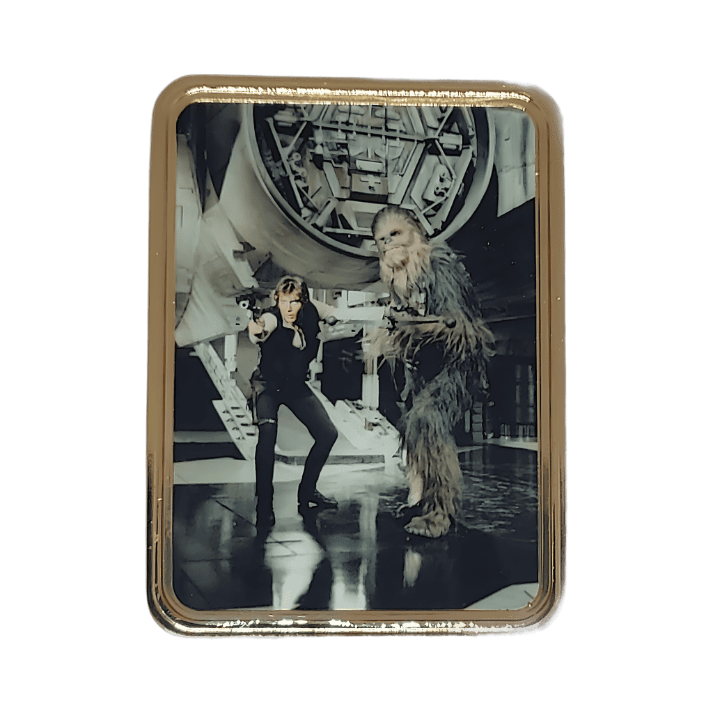 Gold Frame Han Solo and Chewie Disney pin