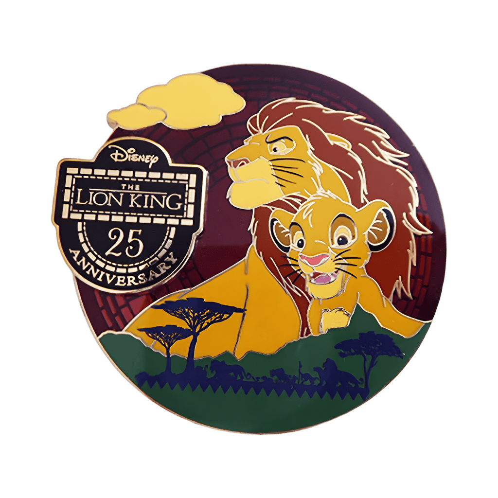 Young and Adult Simba on Savanna Disney pin
