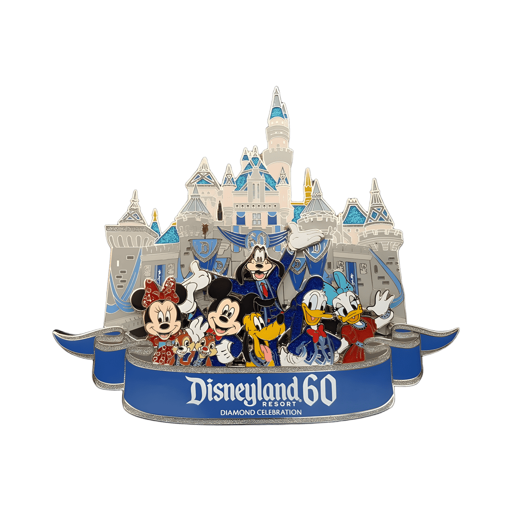 Mickey, Minnie, Pluto, Goofy, Donald and Daisy at Castle Disney pin