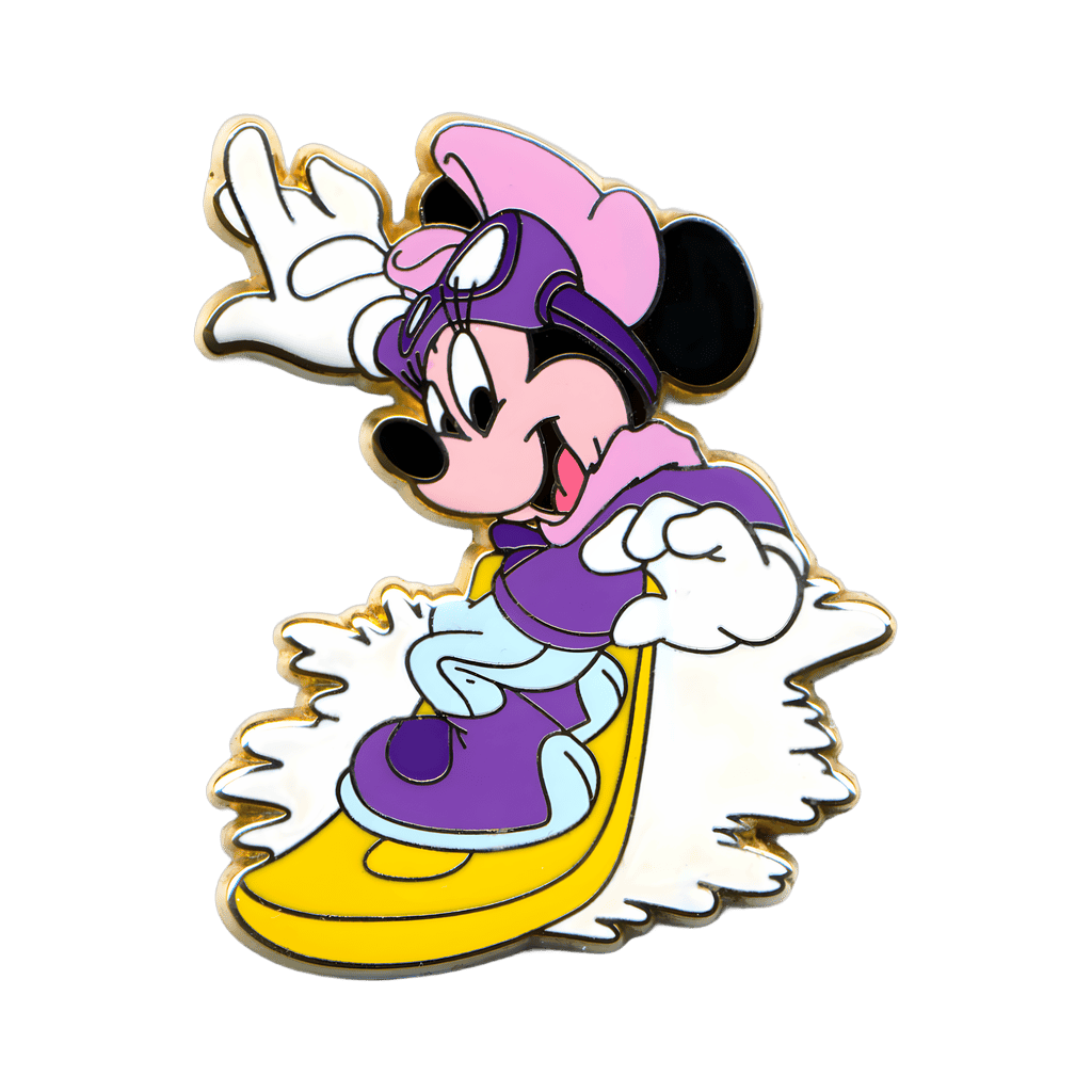 Minnie Mouse riding a Snowboard Disney pin