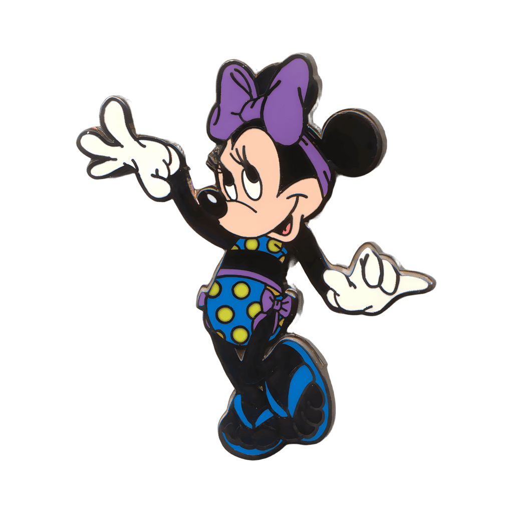 Minnie Mouse Wearing a Blue and Yellow Bikini with a Purple Bow Disney pin