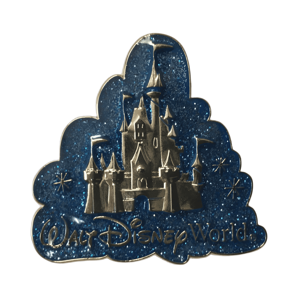 WDW Castle Blue Glitter Cloud Logo Disney pin