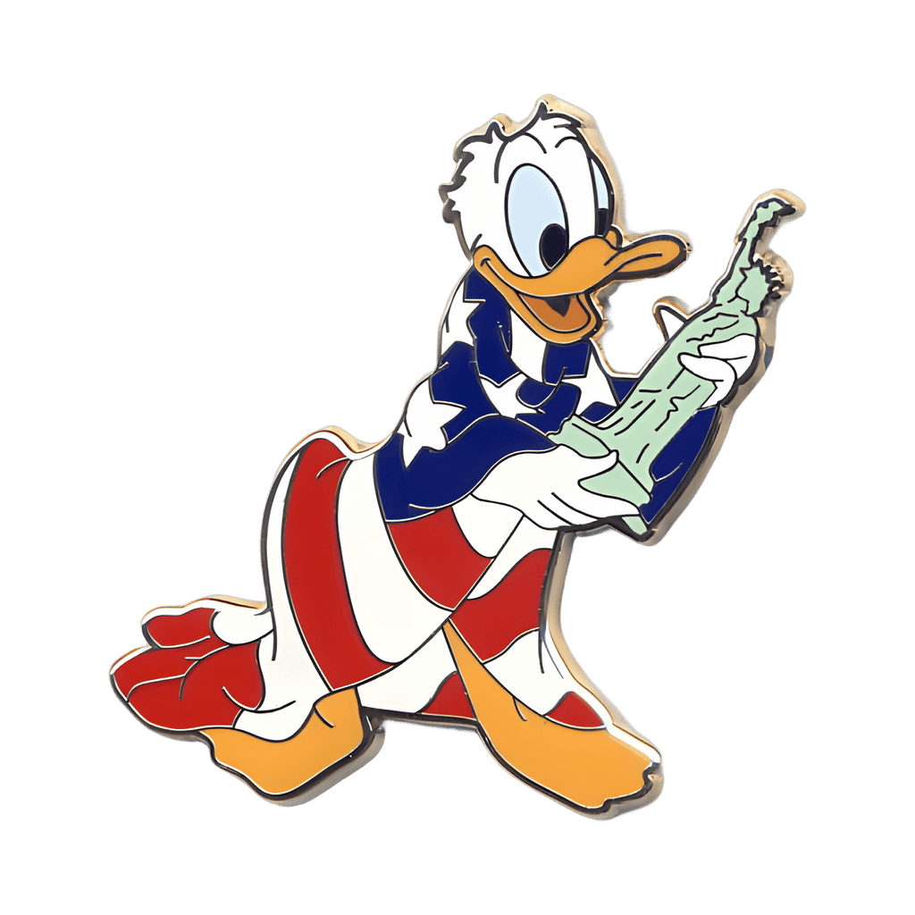 Donald Duck holding the Statue of Liberty w flag Disney pin
