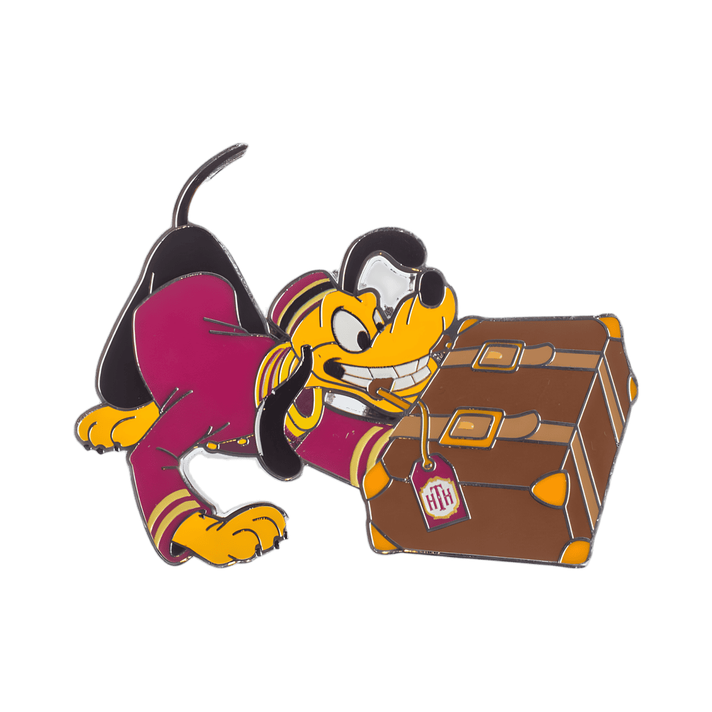 Bellhop Pluto hauling luggage Disney pin