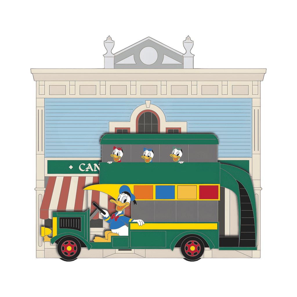 Donald and Nephews in Omnibus at Candy Palace Disney pin