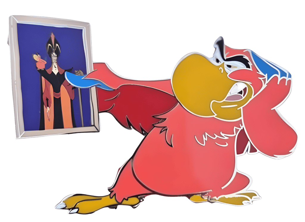 Iago holding Jafar picture Disney pin
