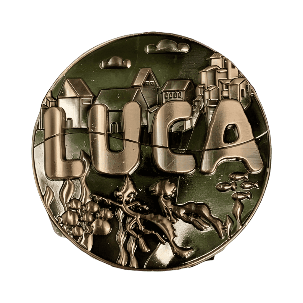 3D Gold Die Cast Luca Logo Disney pin