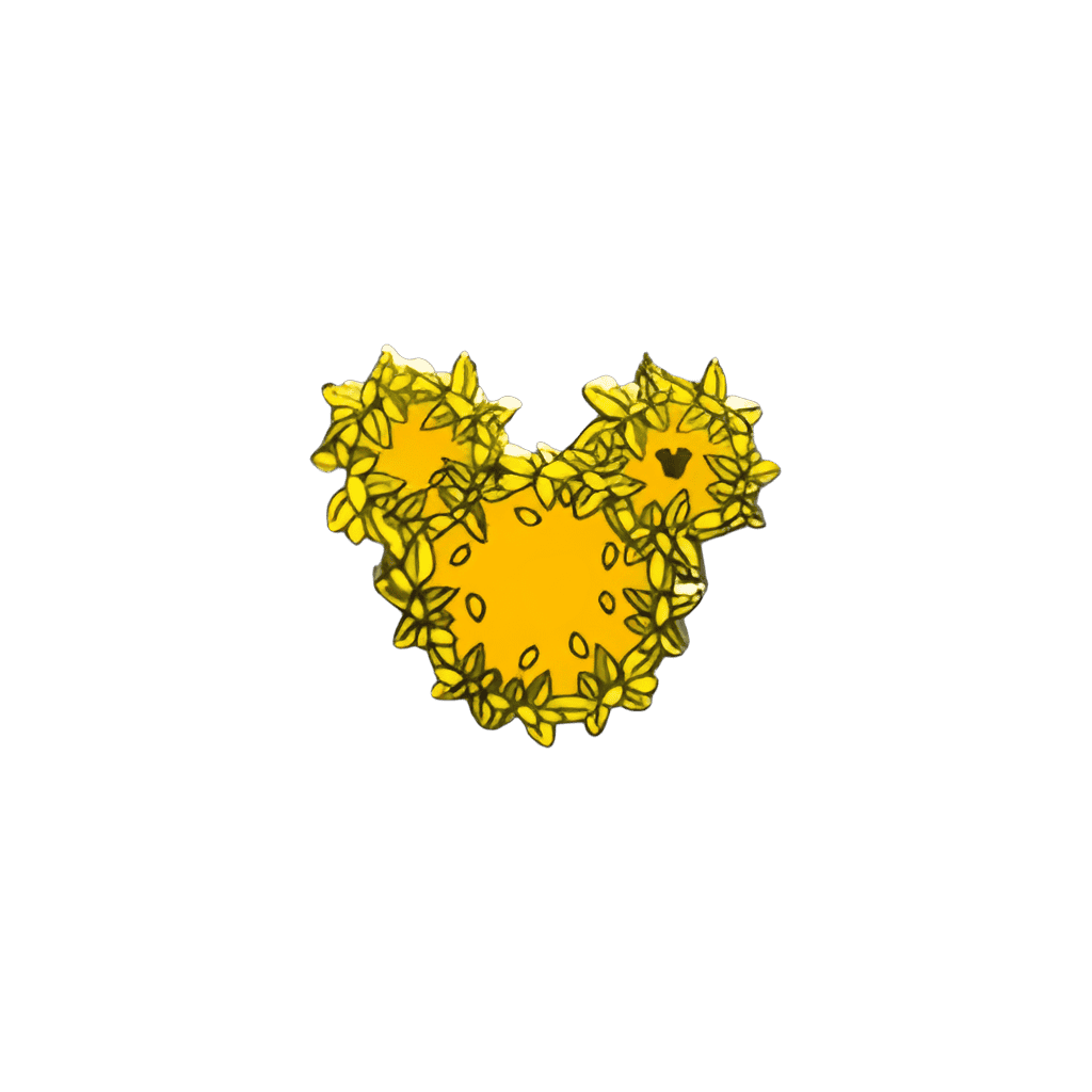 Golden with yellow flowers Disney pin