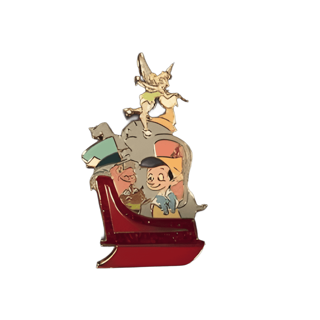 Pinocchio, Mad Hatter, Tinker Bell, Dumbo and Gus Disney pin