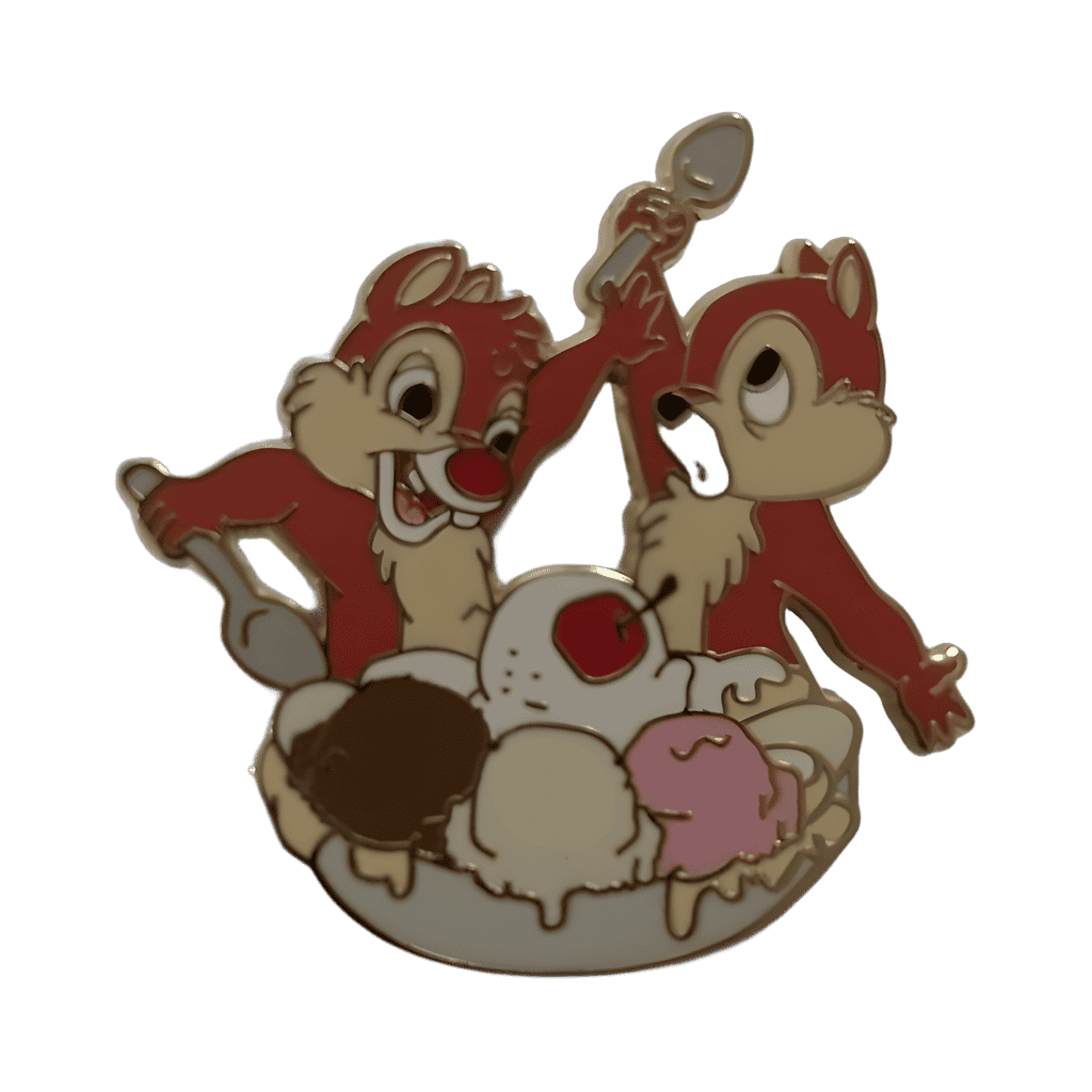 Chip and Dale Eating a Sundae Disney pin