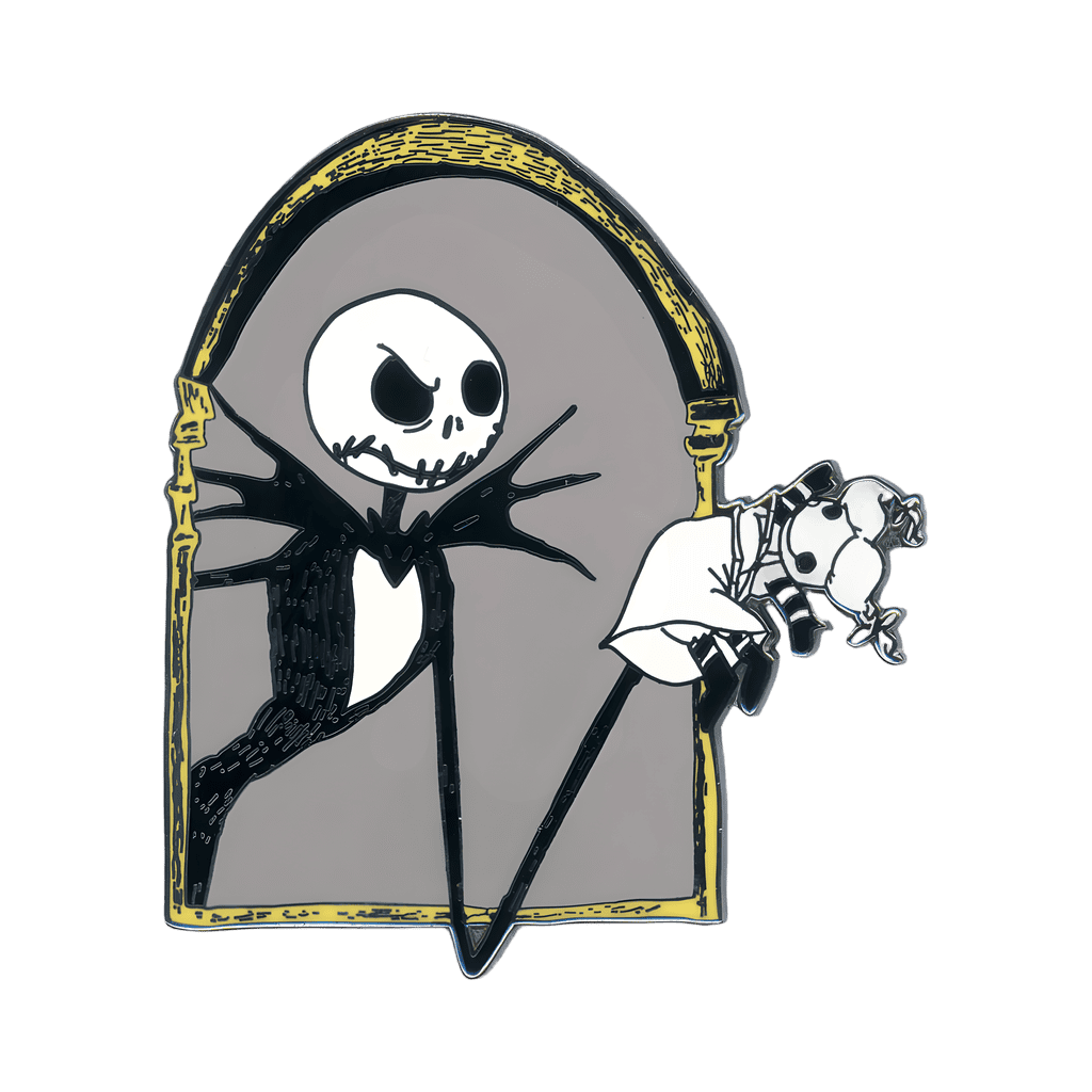 Jack Skellington In a Window Frame Holding a Rag Doll Disney pin