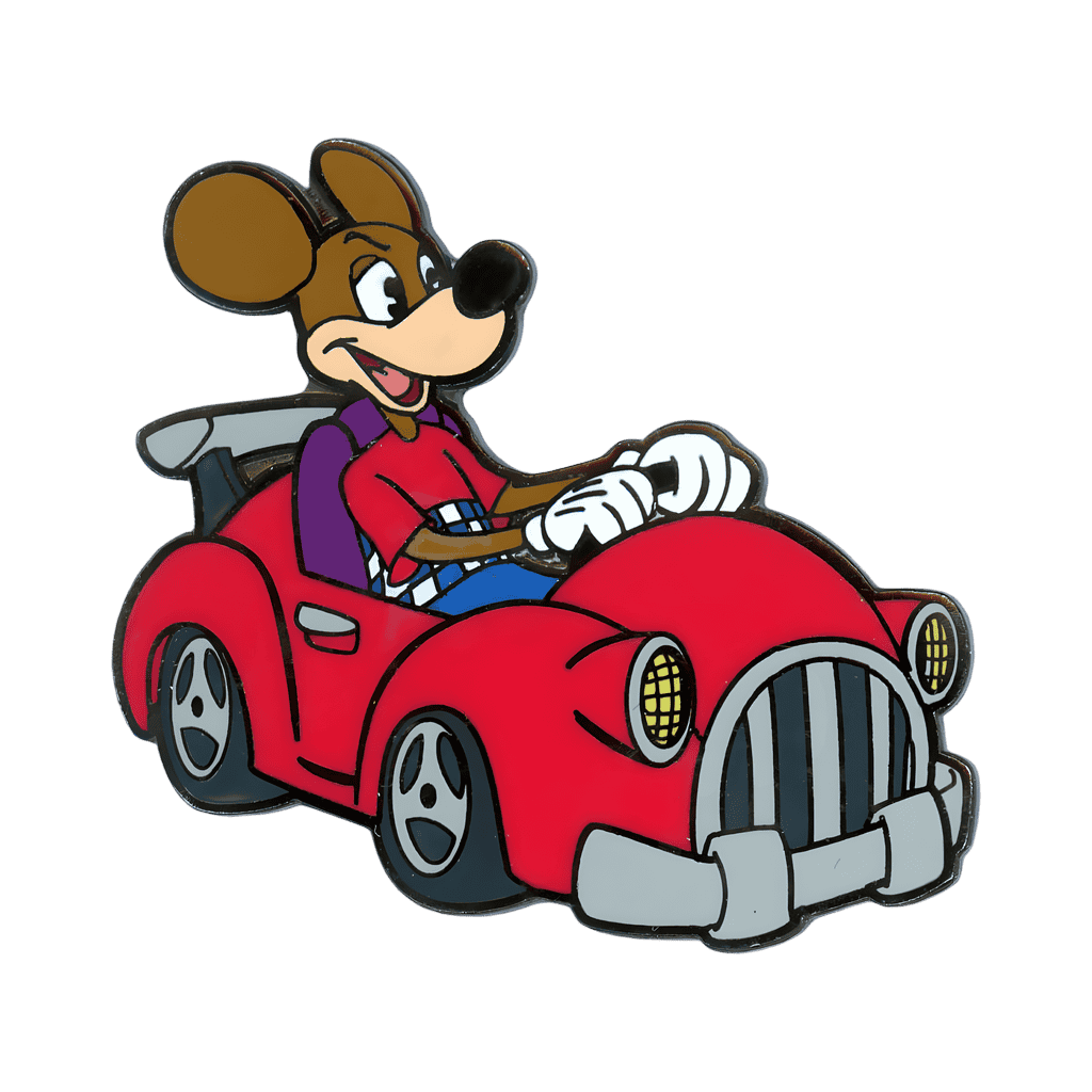 Brown Mouse in a Red Roadster Disney pin
