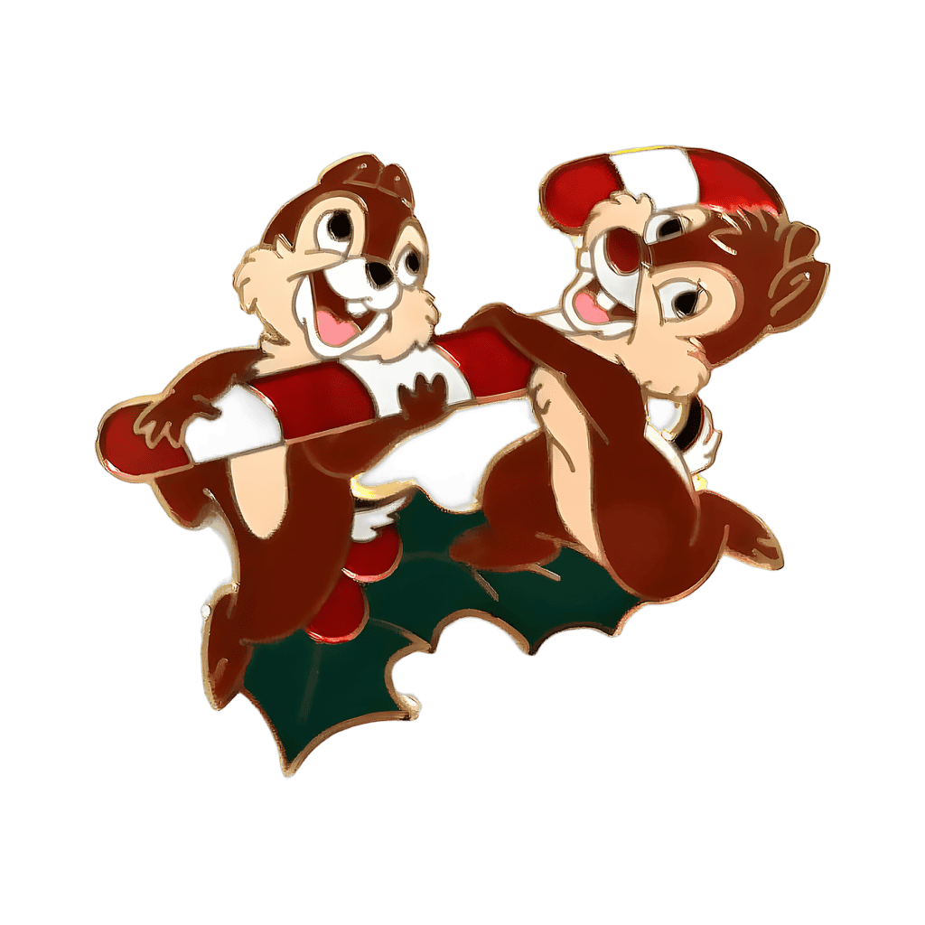 Chip and Dale with Candy Cane Disney pin
