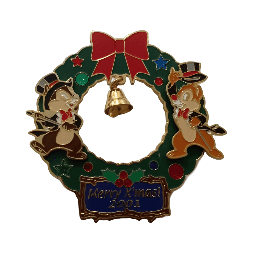 Merry X'Mas Wreath - Chip & Dale Disney pin