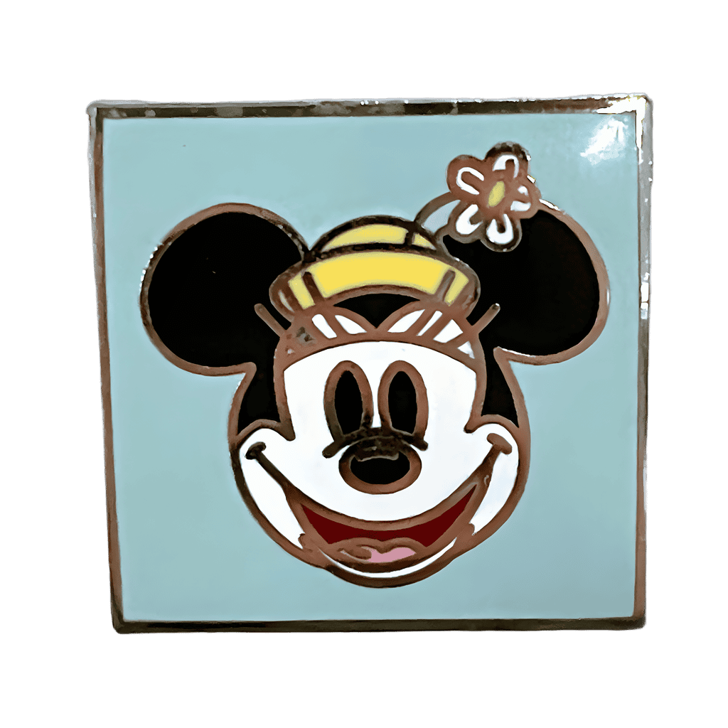 Minnie Mouse - Face & Yellow Hat - Blue Square Disney pin