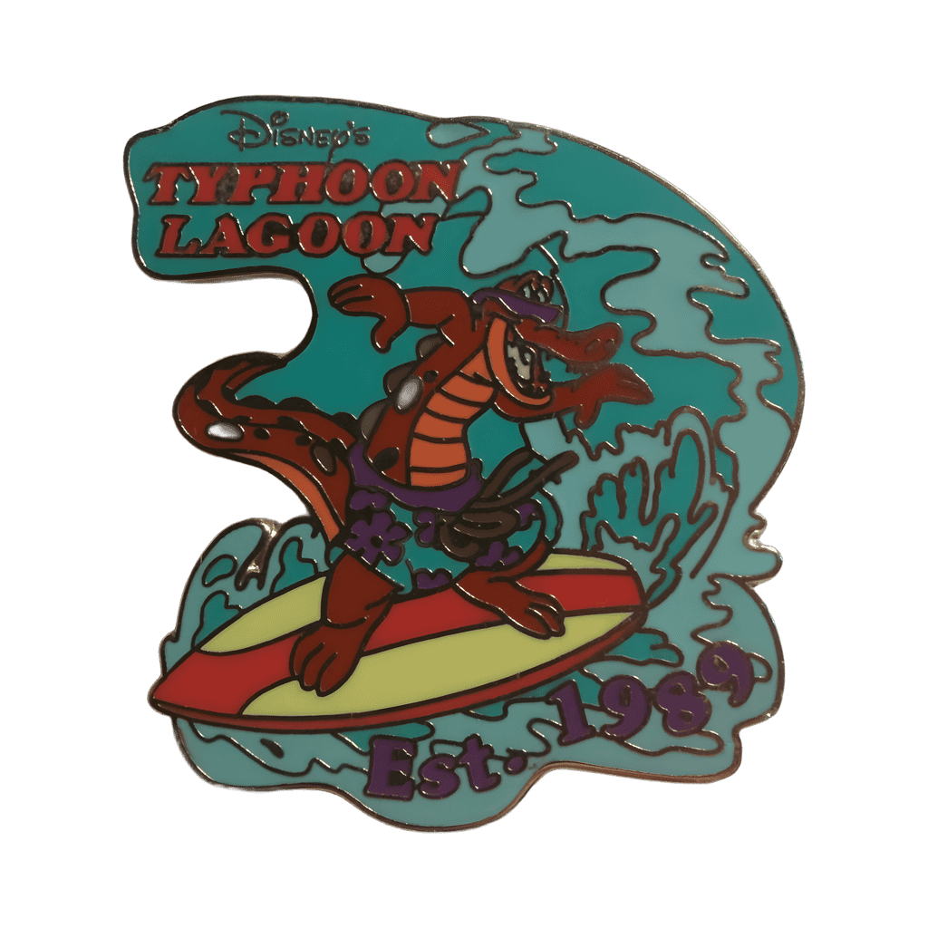 Typhoon Lagoon Est. 1989 - Lagoon Gator Surfing Disney pin