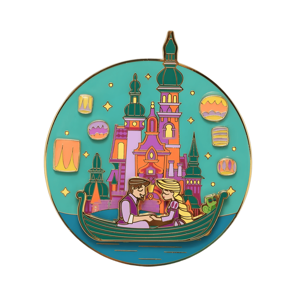 Rapunzel and Flynn Boat Scene Disney pin