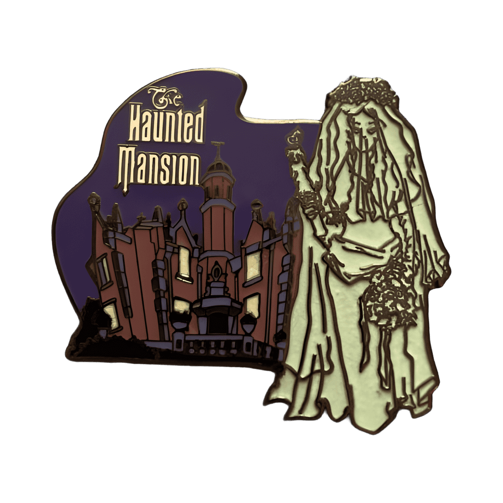 The Haunted Mansion Facade and Ghost Bride with Candle Disney pin