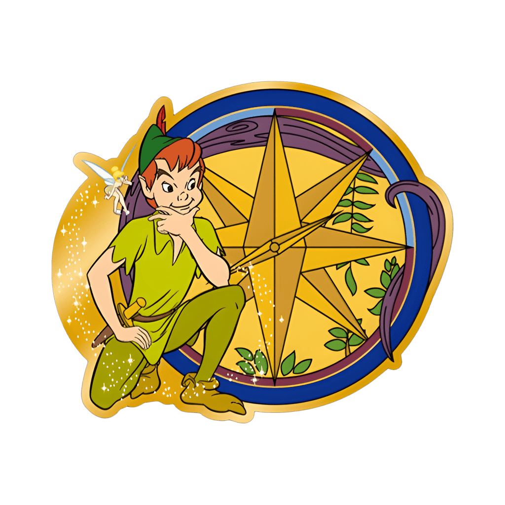 Peter Pan, Tinker Bell, and Compass Rose Disney pin