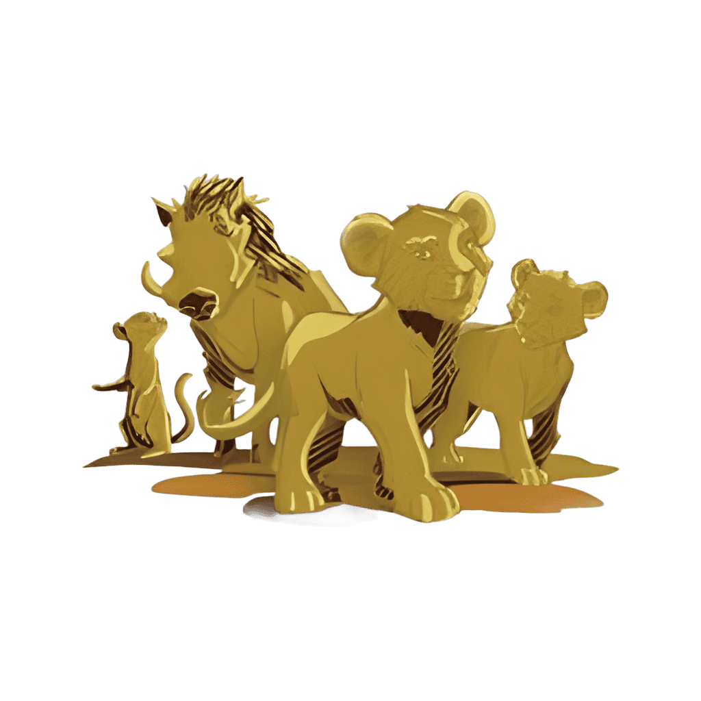 Timon,Pumbaa, young Simba and Nala Disney pin