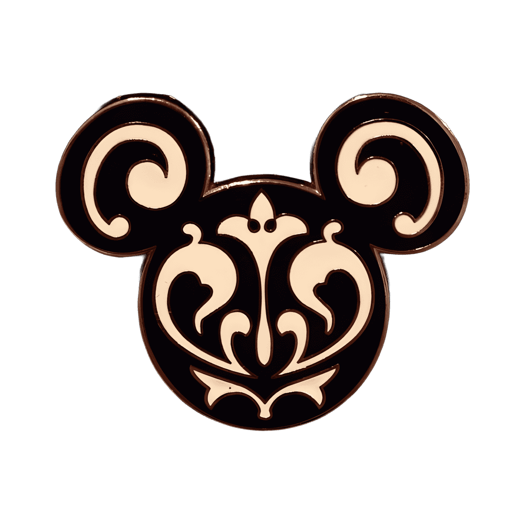 Mickey Head black and white brocade Disney pin