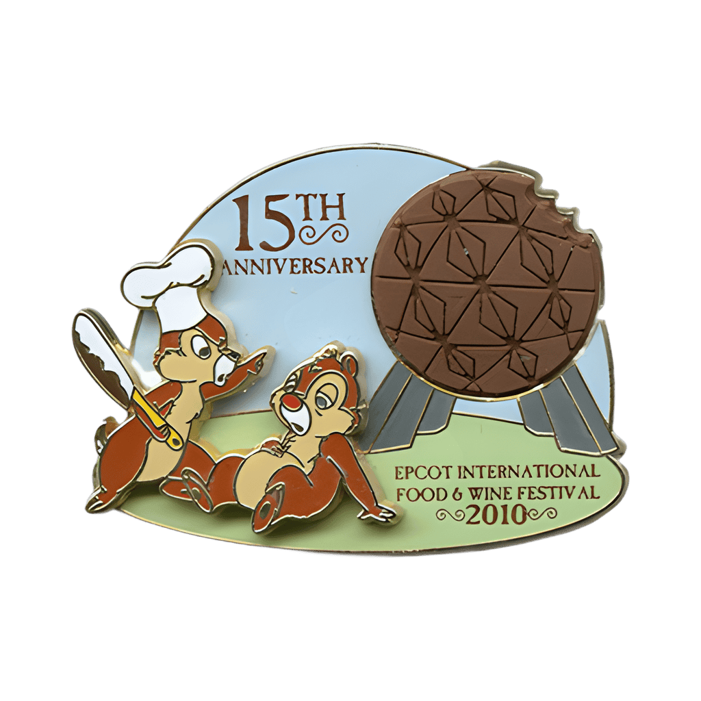 15th Anniversary - Chip and Dale with Free-D Chocolate Spaceship Earth Disney pin