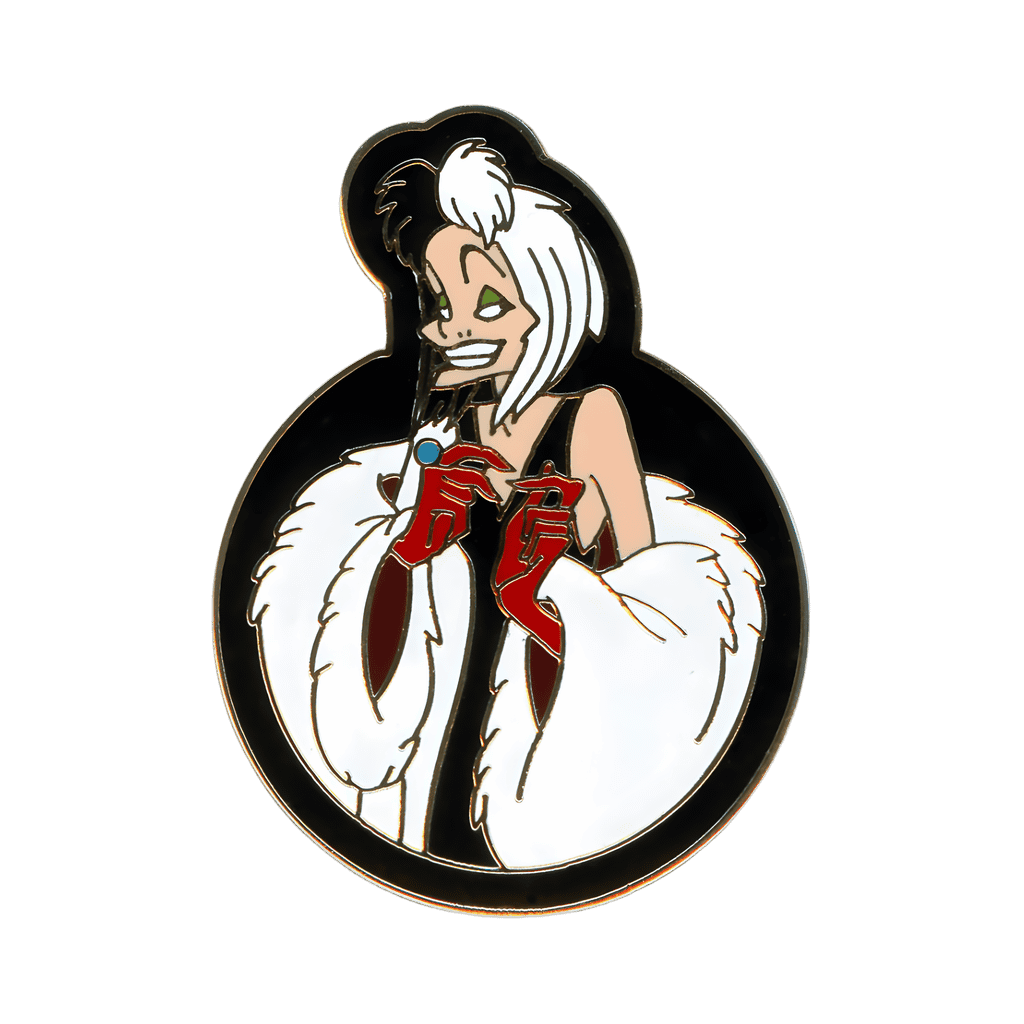Cruella De Vil fur coat Portrait Disney pin