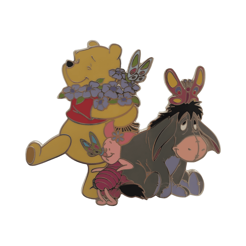 Winnie the Pooh, Piglet, and Eeyore with butterflies Disney pin