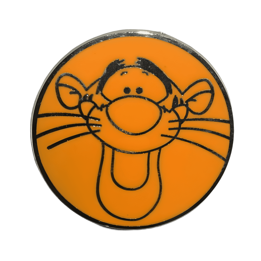 Tigger Outline in Orange Circle Disney pin