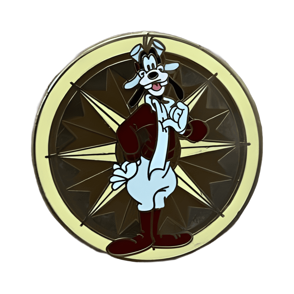 Pilot Goofy on Compass Rose Disney pin