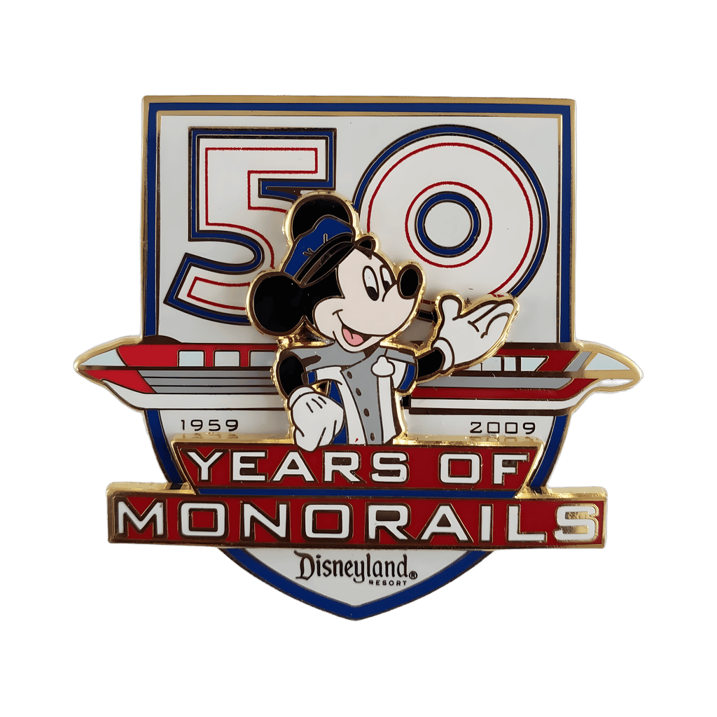 DLR - 50 Years of Monorails - Mickey Mouse Disney pin