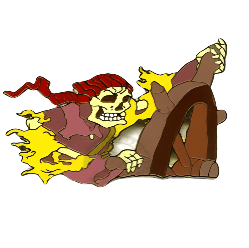 Skeleton Pirate at the Wheel Disney pin