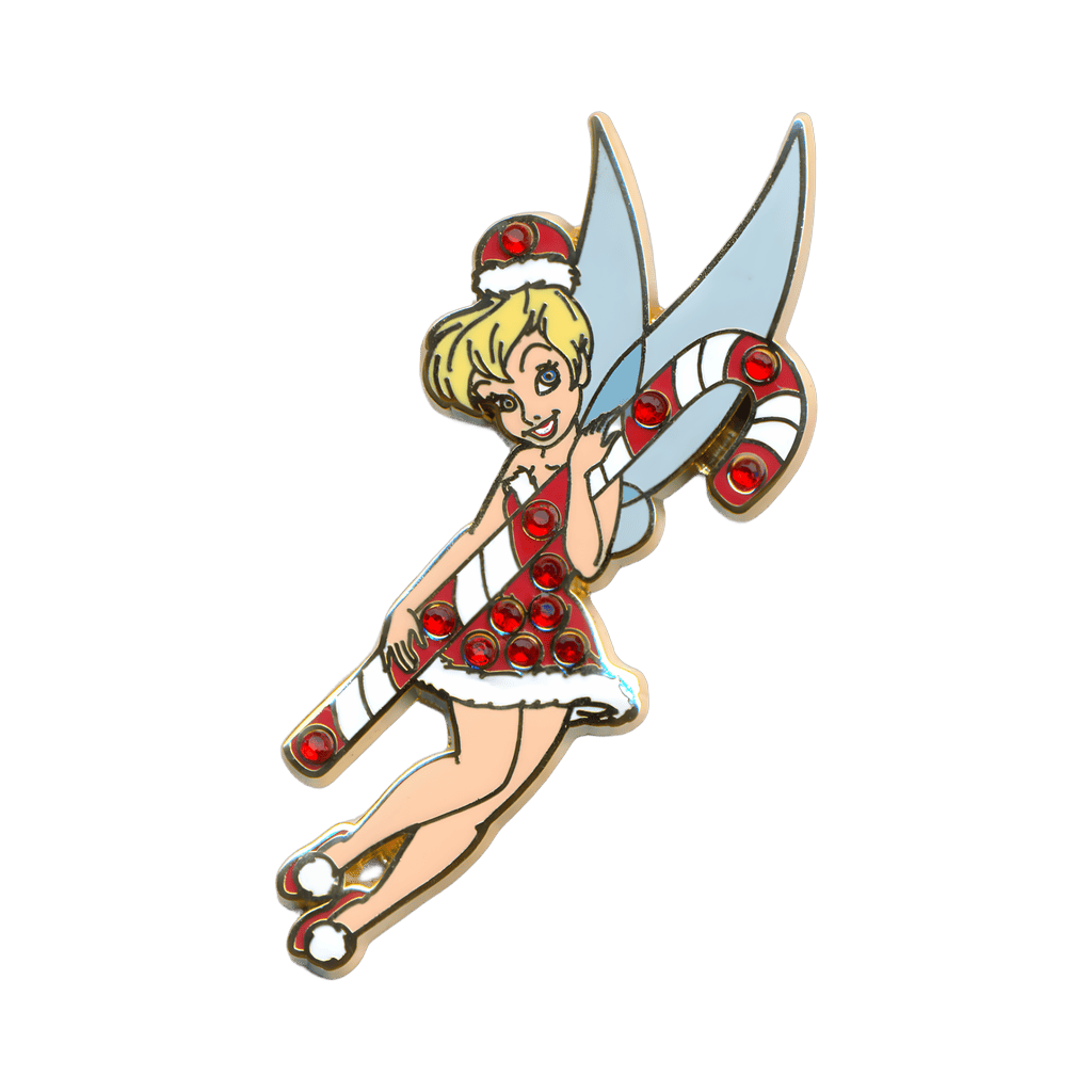 Jeweled Tinker Bell Holding a Candy Cane Disney pin