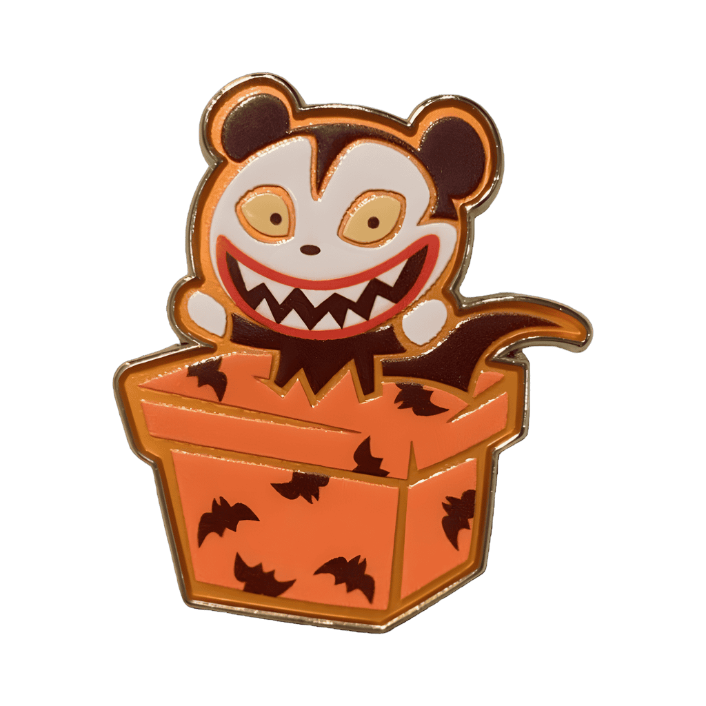 Scary Teddy in Orange Bat Present Disney pin