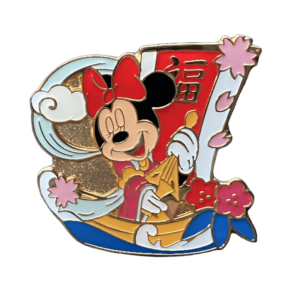 Minnie on Boat with Sakura Blossoms Disney pin