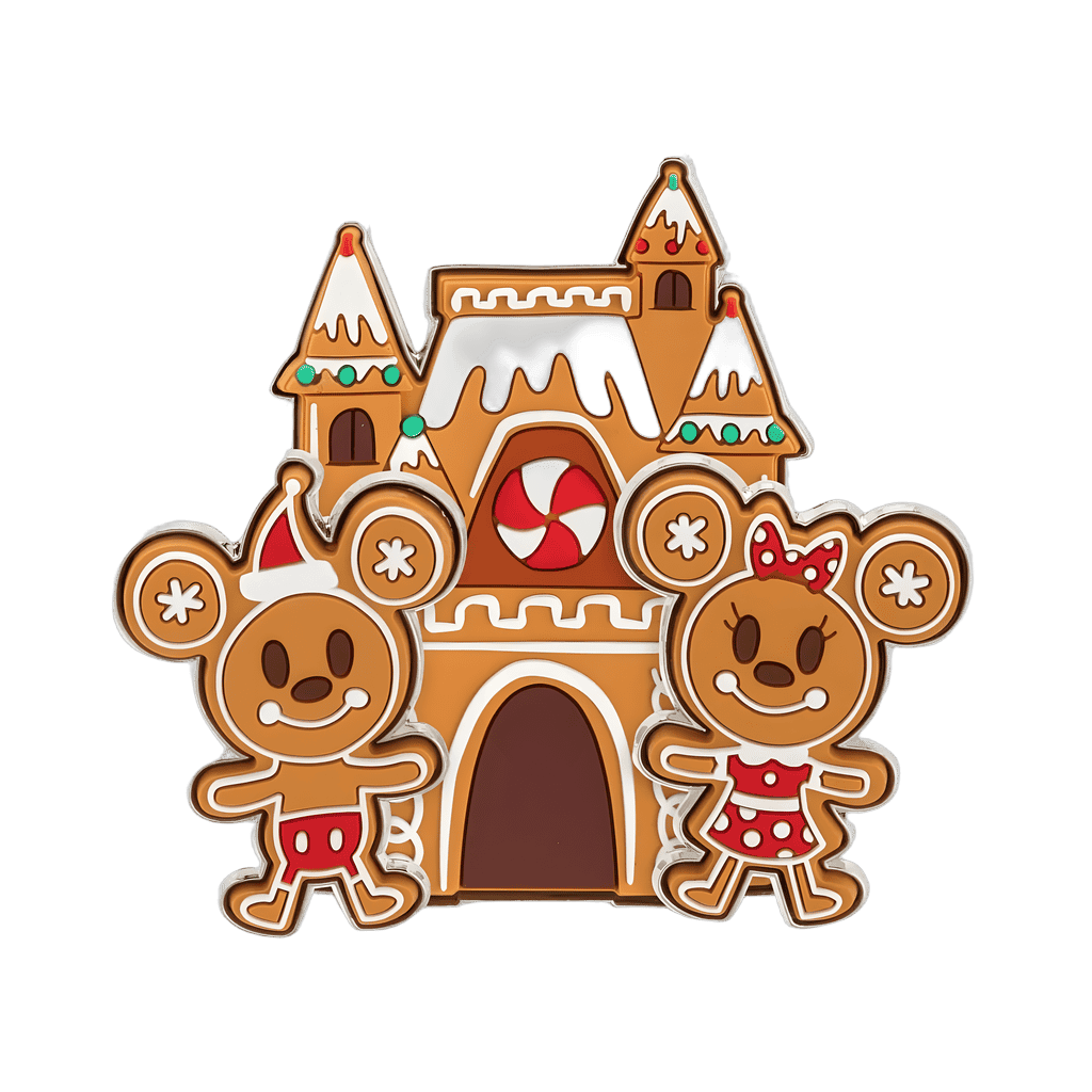 Gingerbread Mickey & Minnie with Fantasyland Castle Base Set — Full Set Disney pin